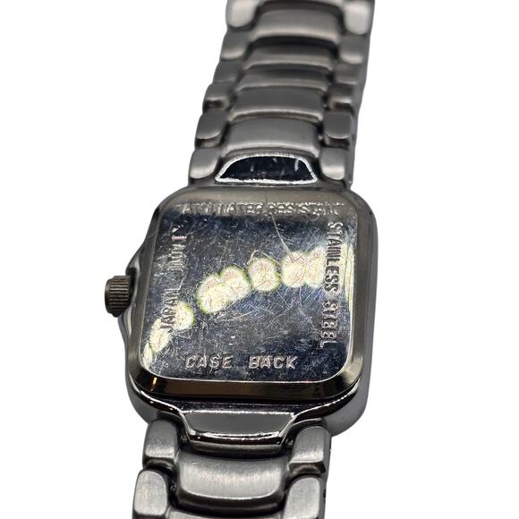 Power 1 Quartz Women Watch Square Shaped Silver Tone Stainless Steel Japan Move - Picture 2 of 6